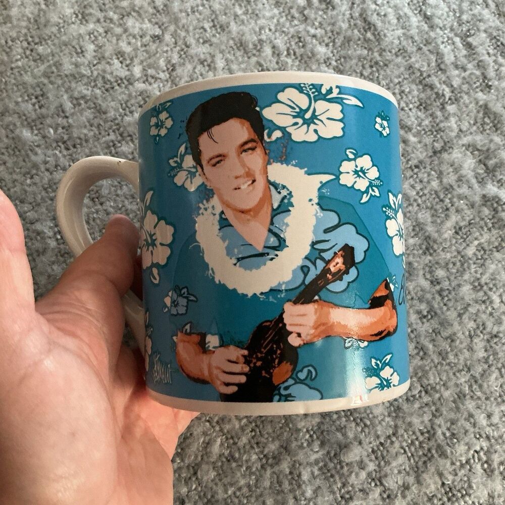Elvis Presley Blue Hawaii Mug Joe Petruccio Art Hibiscus Coffee Cup MegaToys